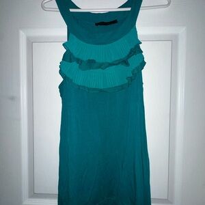 The Limited Teal Ruffle Blouse